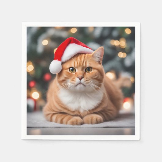 Ginger British Shorthair Christmas Serviette (Vorderseite)
