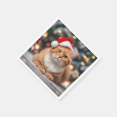 Ginger British Shorthair Christmas Serviette (Ecke)