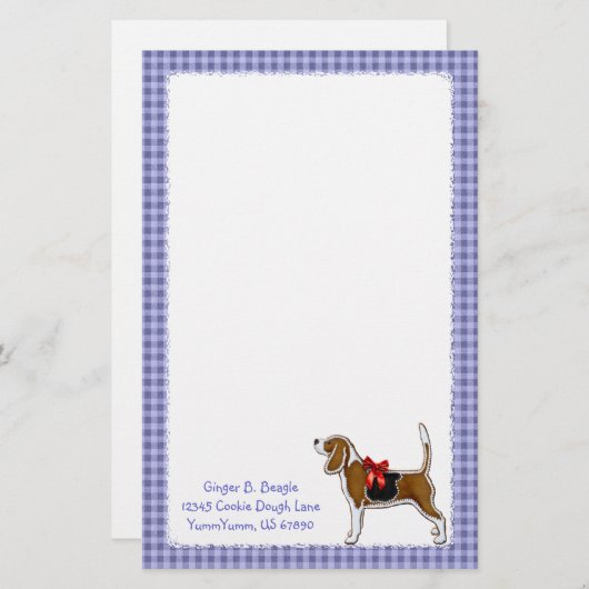 Ginger Brot Beagle Weihnachtskost Briefpapier (Vorne/Hinten)