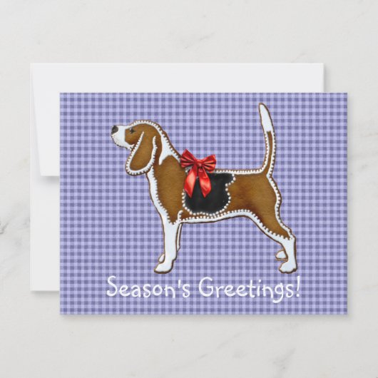 Ginger Brot Beagle Weihnachtskost Einladung (Vorderseite)