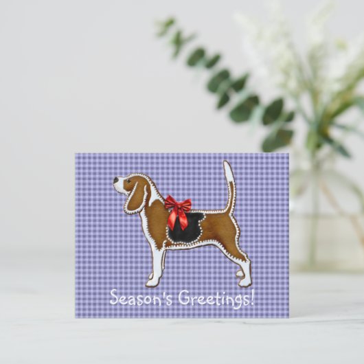 Ginger Brot Beagle Weihnachtskost Einladung (Stehend Vorderseite)