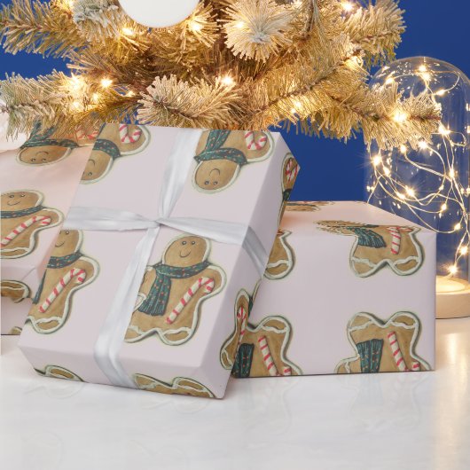 Ginger Brot Man Green Brown Red | Geschenkpapier (Feiertage)