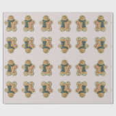 Ginger Brot Man Green Brown Red | Geschenkpapier (Flach)