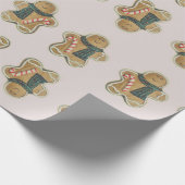 Ginger Brot Man Green Brown Red | Geschenkpapier (Ecke)