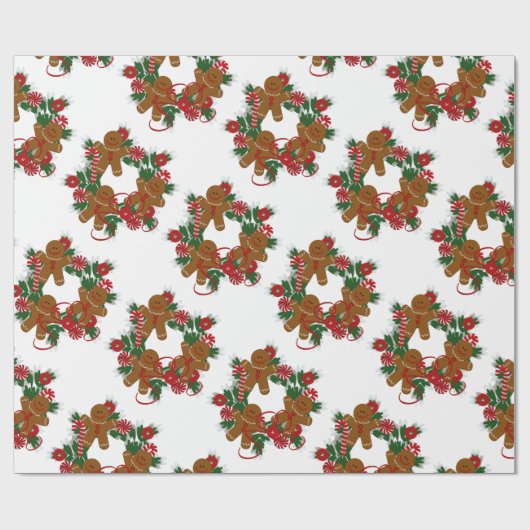 Ginger Brot Man Wrapping Paper Geschenkpapier (Flach)