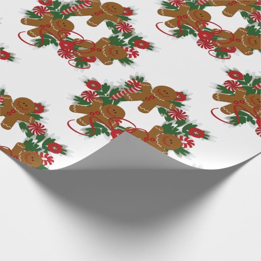 Ginger Brot Man Wrapping Paper Geschenkpapier (Ecke)