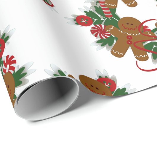 Ginger Brot Man Wrapping Paper Geschenkpapier (Rolleneckpunkt)