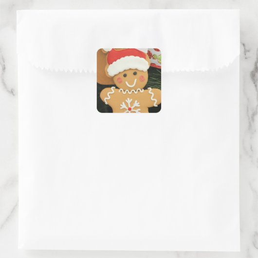 Ginger Brownie Quadratischer Aufkleber (Tasche)