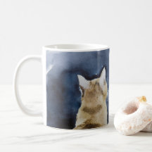 Ginger Cat and Full Moon Classic Tasse