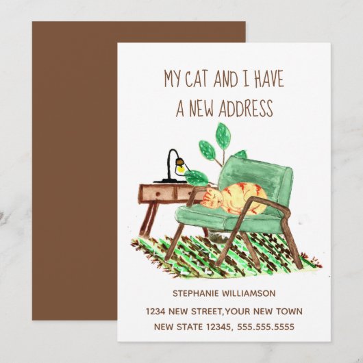 Ginger Cat Änderung der Adresse Bewegung Ankündigu (Vorne/Hinten)