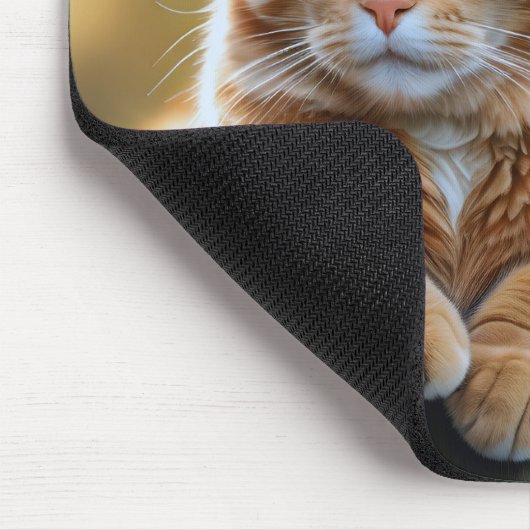 Ginger Cat auf Rustikaler Zaun Mousepad (Ecke)