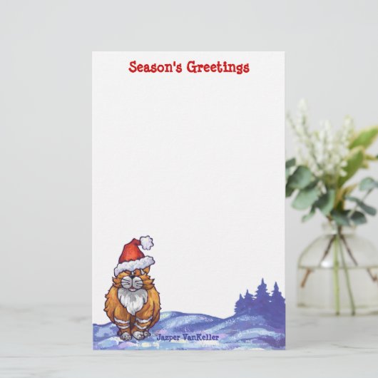 Ginger Cat Christmas Briefpapier (Stehend Vorderseite)