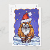 Ginger Cat Christmas Feiertagspostkarte (Vorne/Hinten)