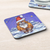 Ginger Cat Christmas Getränkeuntersetzer (Linke Seite)