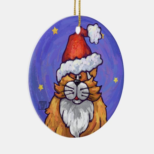 Ginger Cat Christmas Keramik Ornament (Rechts)