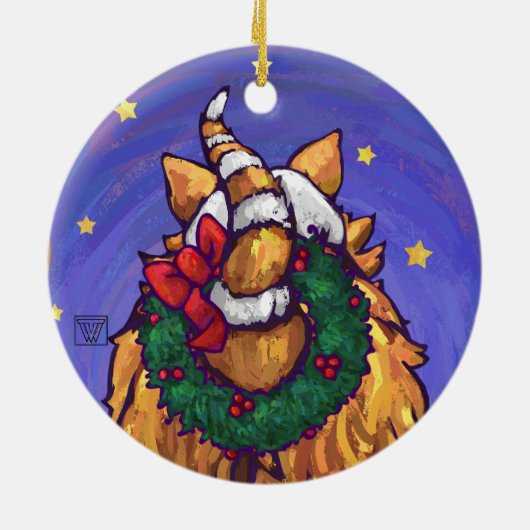Ginger Cat Christmas Keramik Ornament (Hinten)