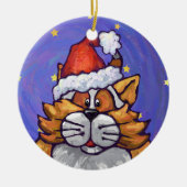 Ginger Cat Christmas Keramik Ornament (Vorne)