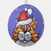 Ginger Cat Christmas Keramik Ornament (Links)