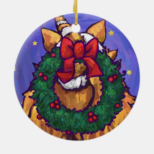 Ginger Cat Christmas Keramik Ornament (Hinten)
