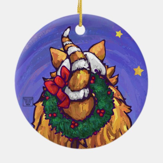 Ginger Cat Christmas Keramik Ornament (Hinten)