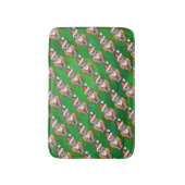 Ginger Cat Christmas on Green Badematte (Vorderseite Vertikal)