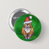 Ginger Cat Christmas on Green Button (Vorne & Hinten)