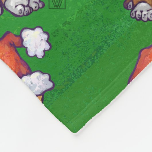 Ginger Cat Christmas on Green Fleecedecke (Ecke)