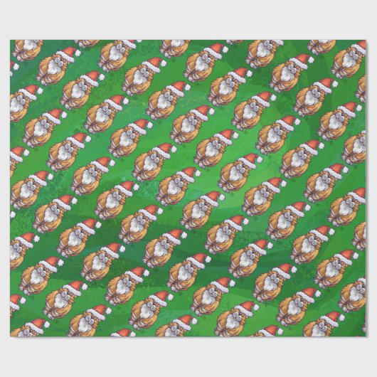 Ginger Cat Christmas on Green Geschenkpapier (Flach)