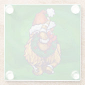 Ginger Cat Christmas on Green Glasuntersetzer (Rückseite)