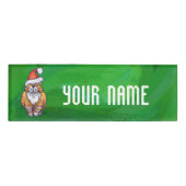 Ginger Cat Christmas on Green Namenschild (Vorderseite)