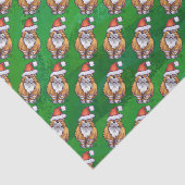 Ginger Cat Christmas on Green Seidenpapier (Ausschnitt)