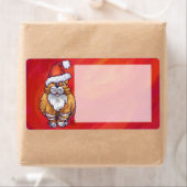 Ginger Cat Christmas On Red (Insitu)