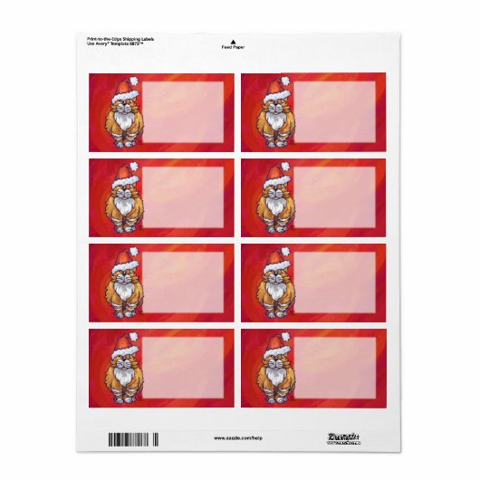 Ginger Cat Christmas On Red (Vorne)