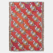 Ginger Cat Christmas On Red Decke (Vorderseite Vertikal)