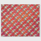 Ginger Cat Christmas On Red Geschenkpapier (Flach)