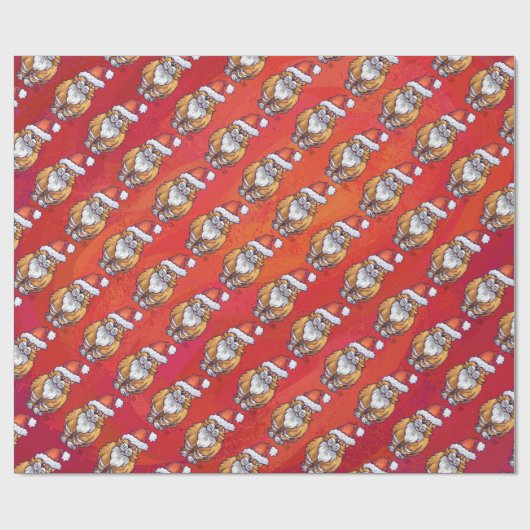 Ginger Cat Christmas On Red Geschenkpapier (Flach)