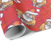 Ginger Cat Christmas On Red Geschenkpapier (Rolleneckpunkt)