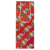 Ginger Cat Christmas On Red Geschenktüte Für Weinflaschen (Vorderseite)