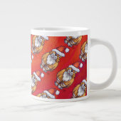 Ginger Cat Christmas On Red Jumbo-Tasse (Rechts)