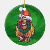 Ginger Cat Christmas On Red Keramikornament (Hinten)