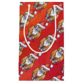 Ginger Cat Christmas On Red Kleine Geschenktüte (Vorderseite)