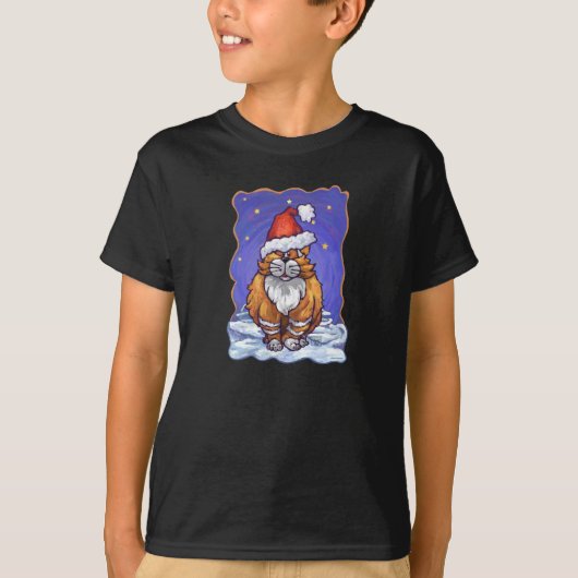 Ginger Cat Christmas T-Shirt (Vorderseite)
