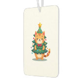 Ginger Cat Christmas Tree Cute Xmas 2 Autolufterfrischer (Links)