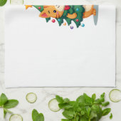 Ginger Cat Christmas Tree Cute Xmas 2 Geschirrtuch (Gefaltet)