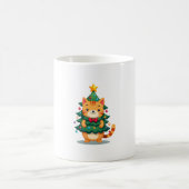 Ginger Cat Christmas Tree Cute Xmas 2 Kaffeetasse (Mittel)