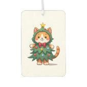 Ginger Cat Christmas Tree Cute Xmas 3 Autolufterfrischer (Vorderseite)