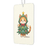 Ginger Cat Christmas Tree Cute Xmas 3 Autolufterfrischer (Links)