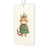 Ginger Cat Christmas Tree Cute Xmas 4 Autolufterfrischer (Links)