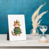 Ginger Cat Christmas Tree Cute Xmas 4 Fotoplatte (Seite)