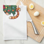 Ginger Cat Christmas Tree Cute Xmas 4 Geschirrtuch (Viertel Falte)
